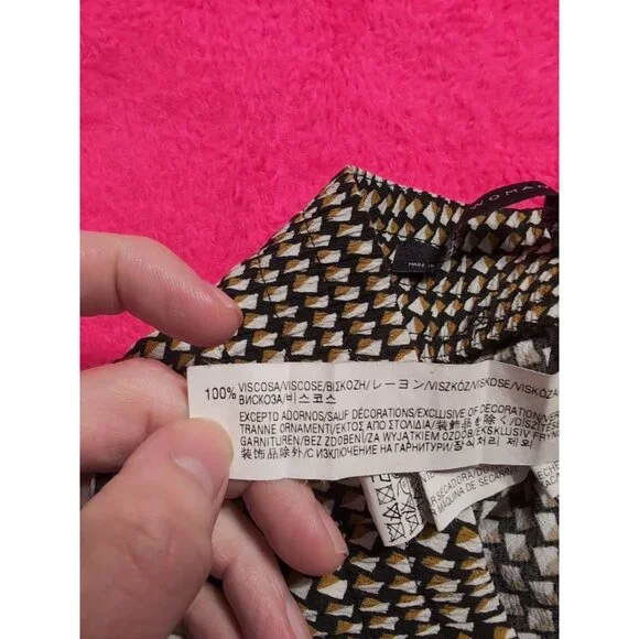 Zara Geometric Print Women's Pull On Pants Size M Pockets READ - Picture 7 of 11